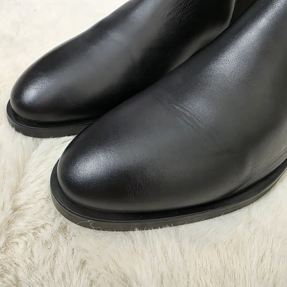 NEW Everlane The New Modern Chelsea Boot Black Italian Leather Ankle Bootie 6
